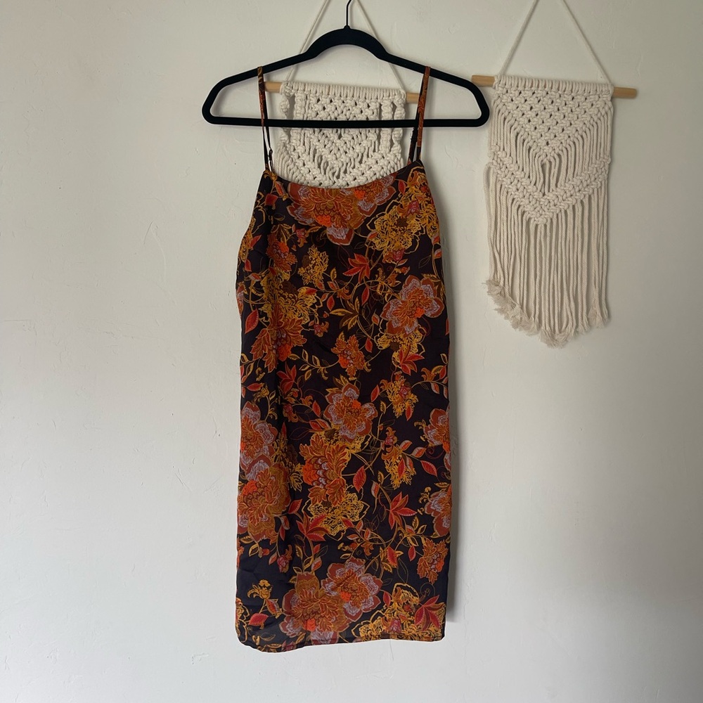 Dress Forum Floral Slip Satin Dress
